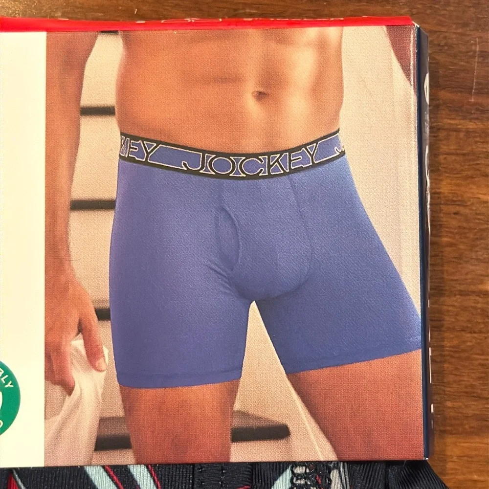 NWT Jockey Active Microfiber Boxer Brief 5” Inseam 1 Pair Small 28-30” Ski NEW!